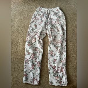 Artex Lauren Corduroy Pants, Floral, white